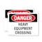 Signmission Heavy Equipment Crossing Danger Sign, Plastic, 10in W x 7in L, 2PK OS-2PACK-DS-P-710-L-1816 - alternate 1